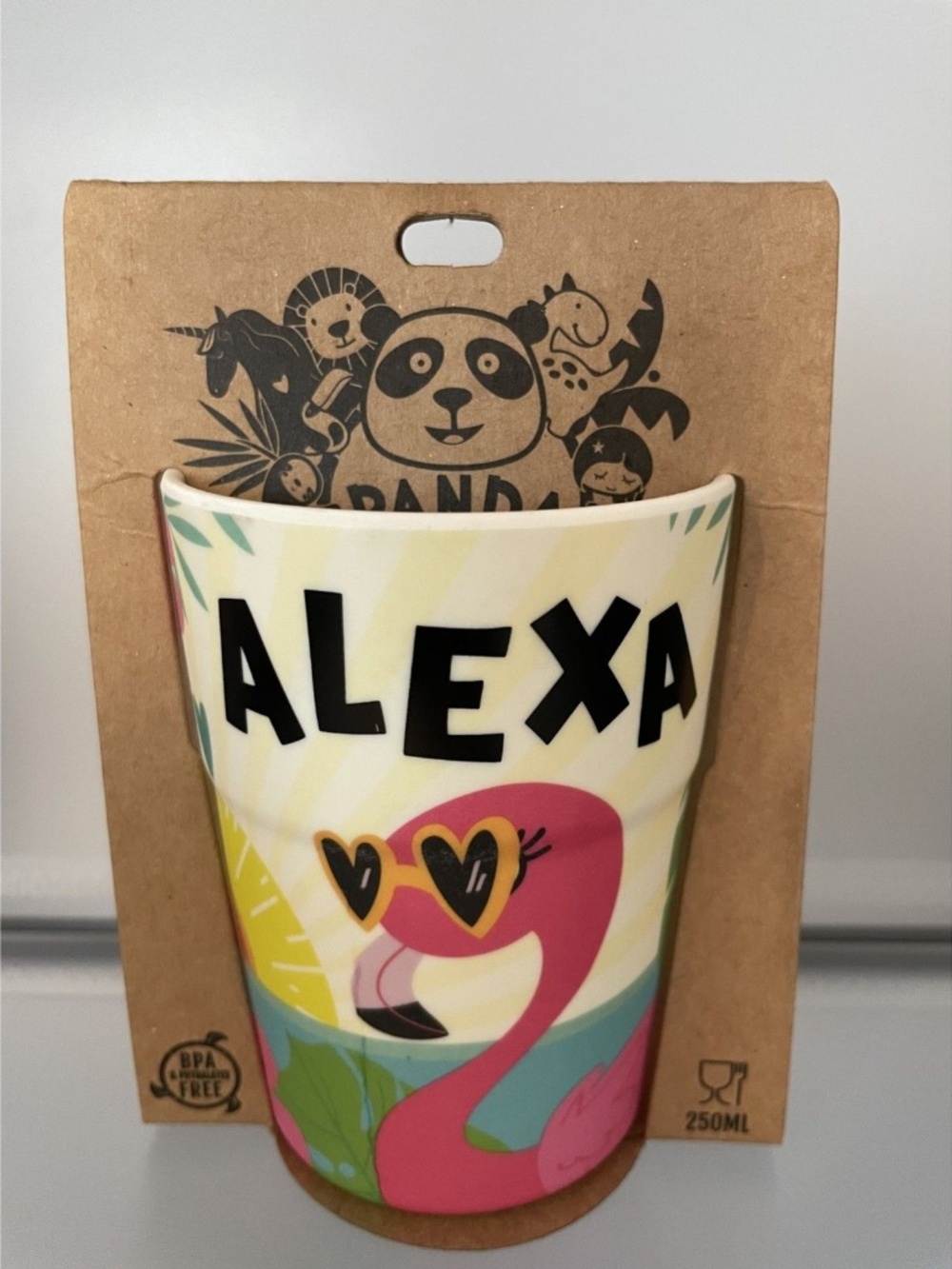 NEW Panda Crew Bamboo Cup "Alexa" Flamingo Heart Sunglasses Kids Toddler